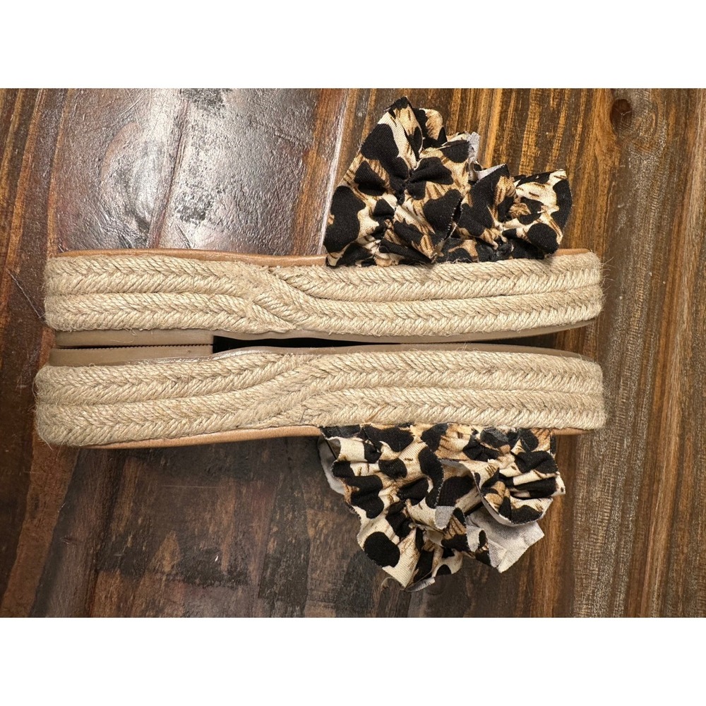 CCOCCI Women's Leopard Ruffle Platform Espadrille Slide Sandals Size 7 - Picture 6 of 9